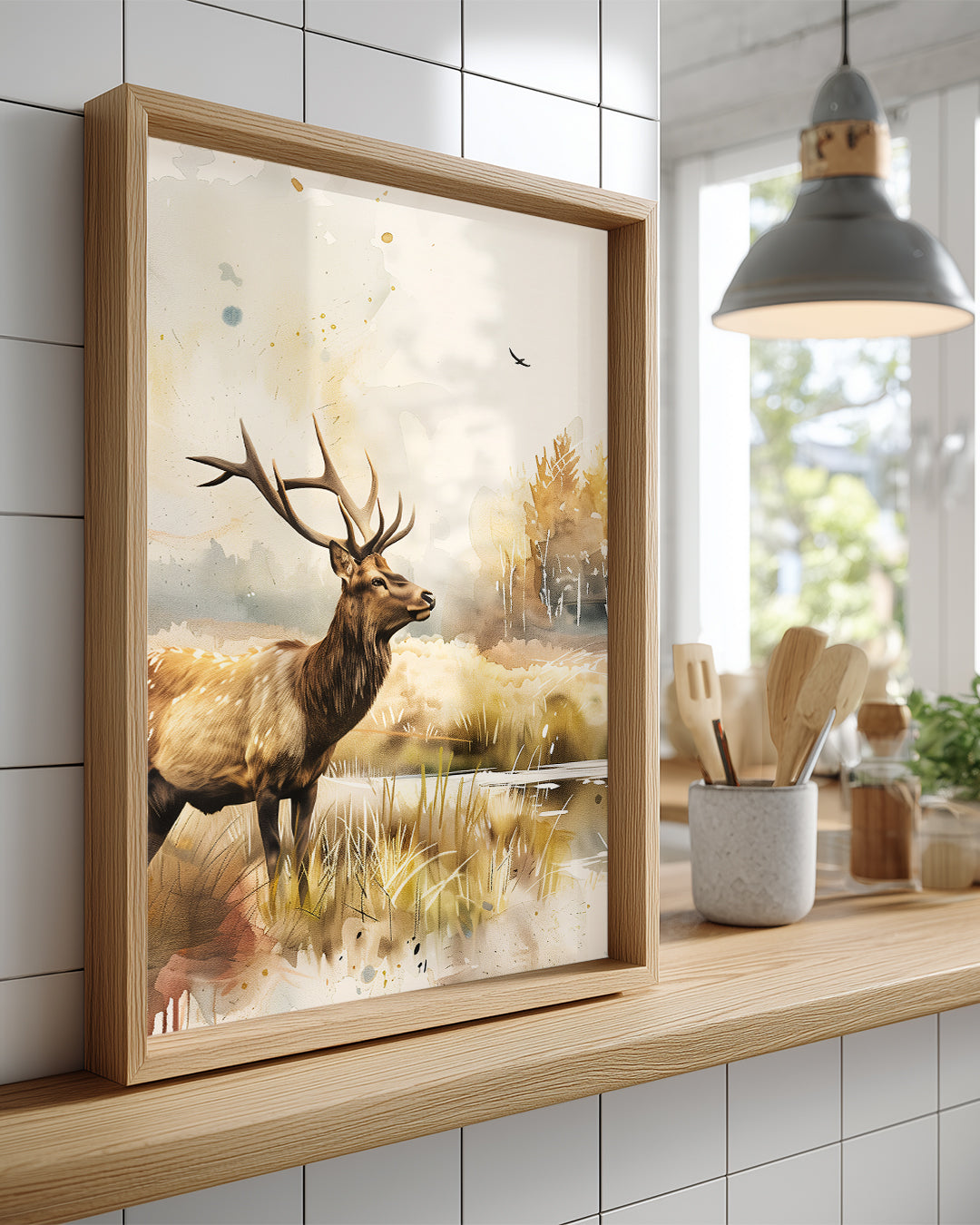 Geyik - Orman Kenarı Su Kenarı Poster Tablosu
