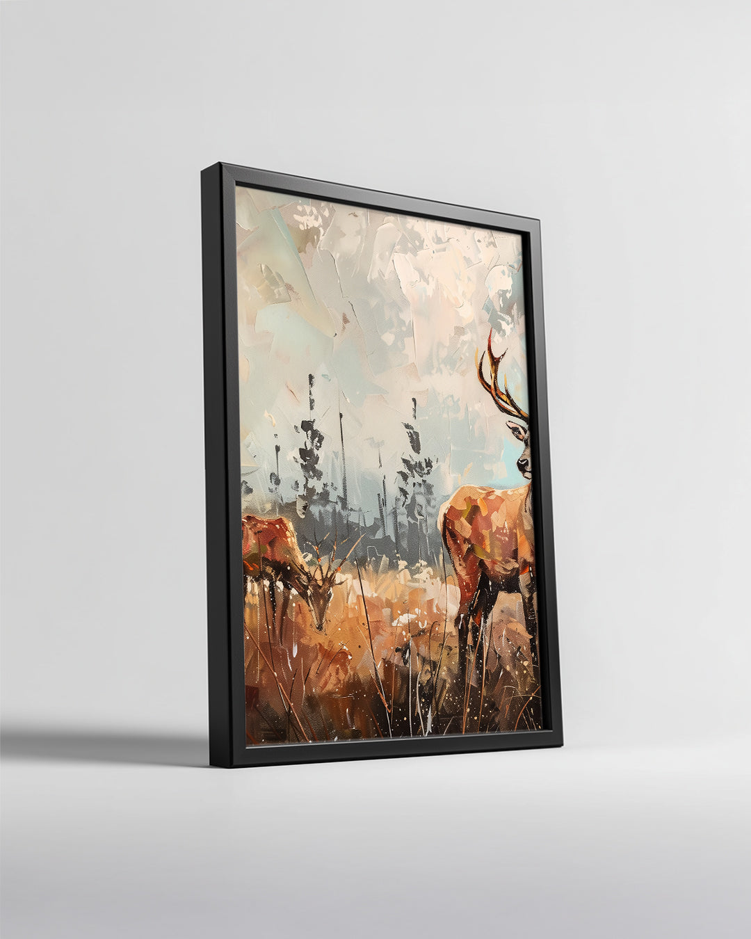 Geyik - Ormanlı Açık Alan Poster Tablosu