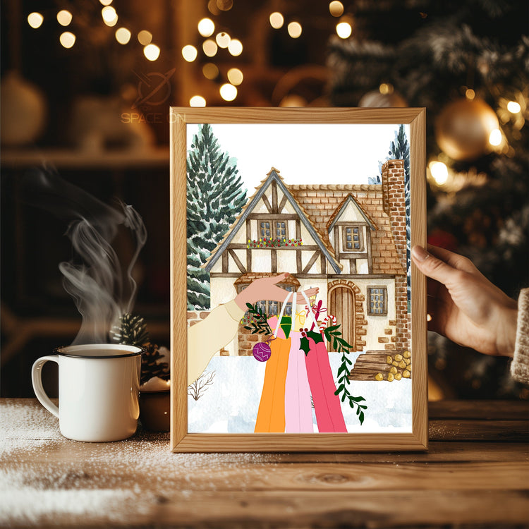 Giant Snowman Scene Poster Tablosu