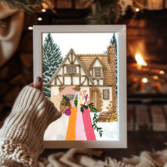 Giant Snowman Scene Poster Tablosu