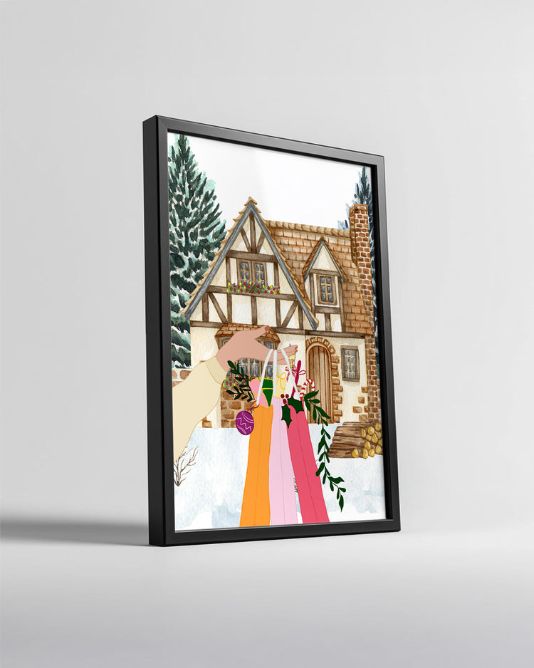 Giant Snowman Scene Poster Tablosu