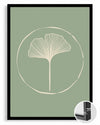 Ginkgo Yaprağı - Minimalist Çizim Poster Tablosu