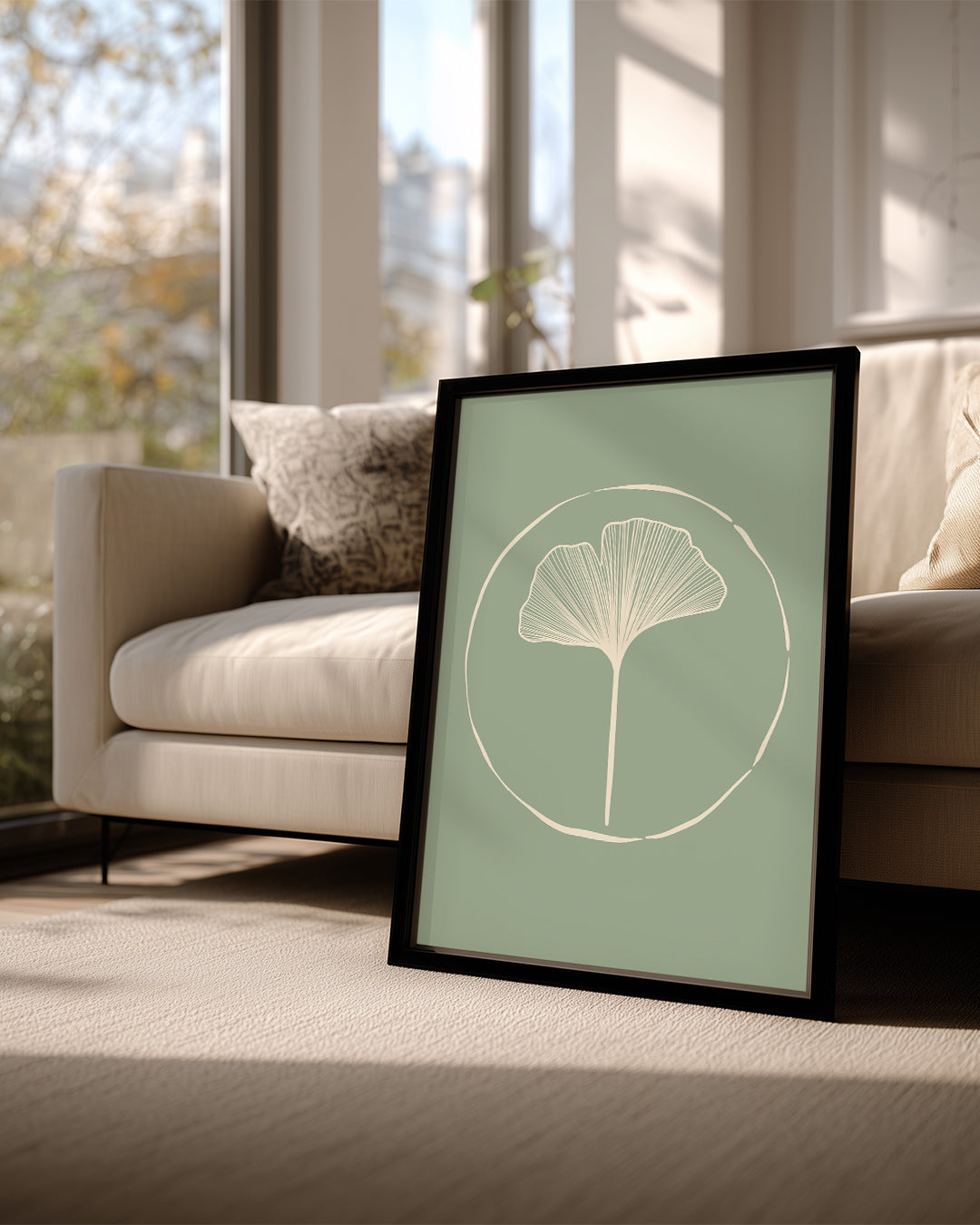 Ginkgo Yaprağı - Minimalist Çizim Poster Tablosu