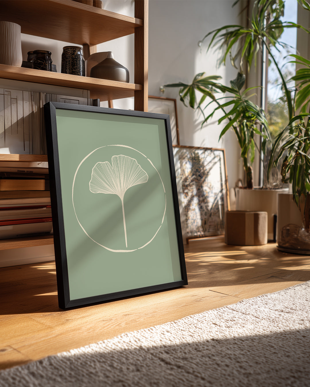 Ginkgo Yaprağı - Minimalist Çizim Poster Tablosu