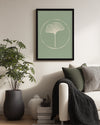 Ginkgo Yaprağı - Minimalist Çizim Poster Tablosu