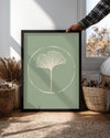 Ginkgo Yaprağı - Minimalist Çizim Poster Tablosu