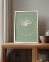 Ginkgo Yaprağı - Minimalist Çizim Poster Tablosu