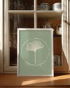 Ginkgo Yaprağı - Minimalist Çizim Poster Tablosu