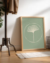 Ginkgo Yaprağı - Minimalist Çizim Poster Tablosu