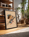 Gitar Çalan Köpek - Neşeli Müzik ve Renkli Animasyon Poster Tablosu