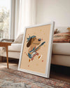 Gitar Çalan Köpek - Neşeli Müzik ve Renkli Animasyon Poster Tablosu