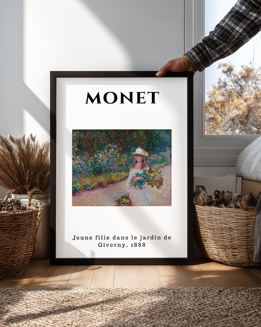 Giverny Bahçesinde Genç Kız - Claude Monet - 1888 Poster Tablosu