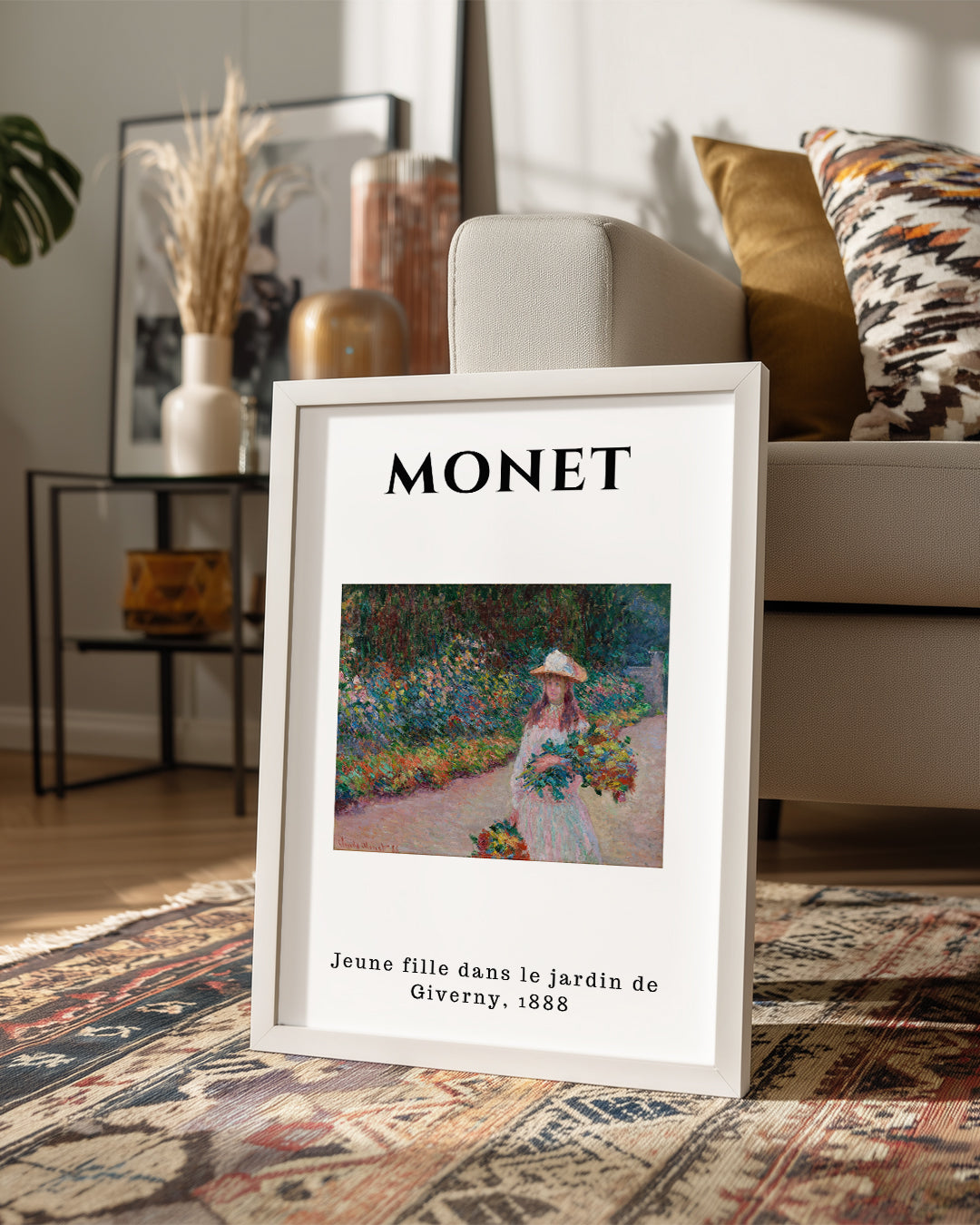 Giverny Bahçesinde Genç Kız - Claude Monet - 1888 Poster Tablosu