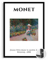 Giverny Bahçesinde Genç Kız - Claude Monet - 1888 Poster Tablosu
