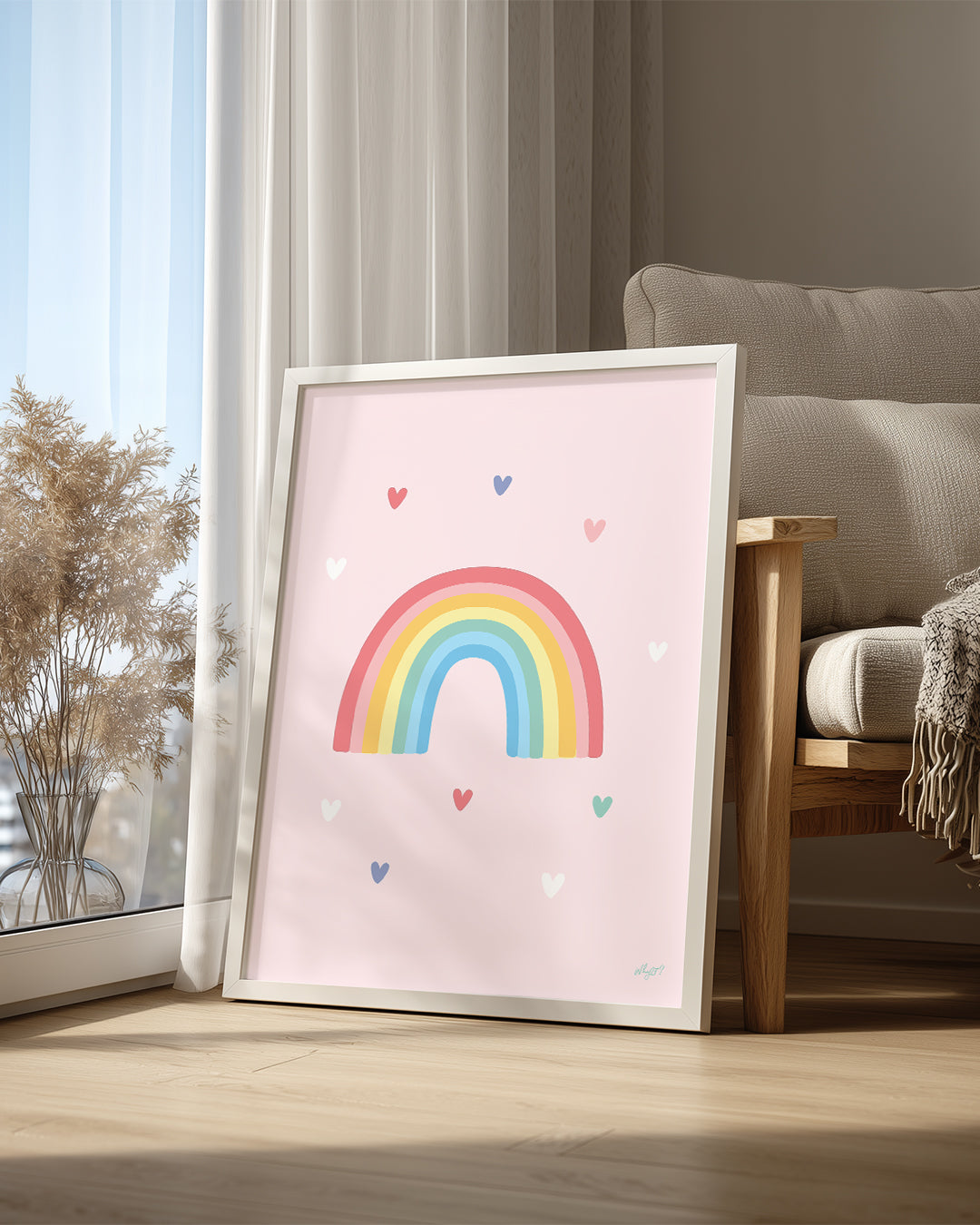 Gökkuşağı - Sevimli Renkli Desen Poster Tablosu