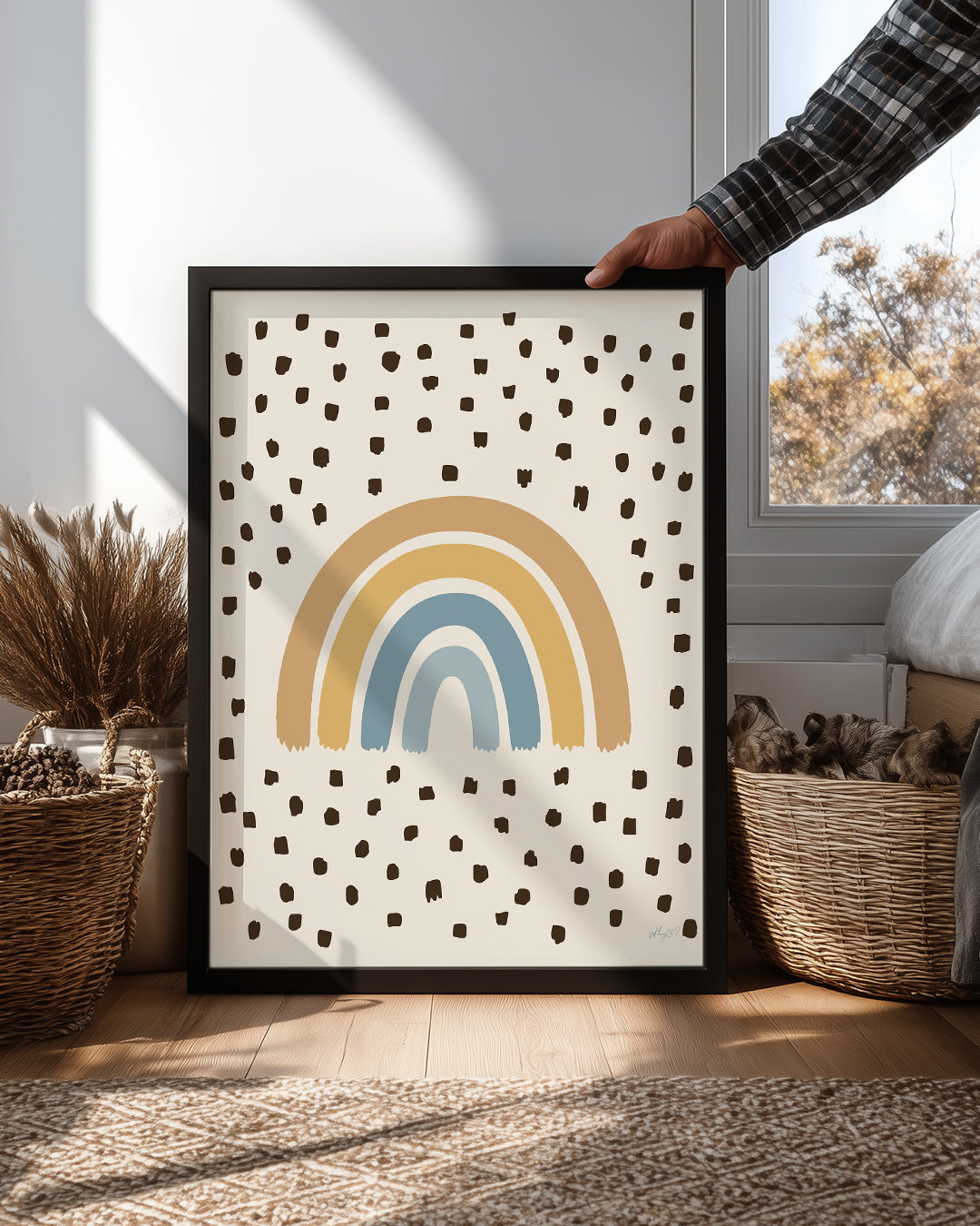 Gökkuşağı Deseni - Renkli Çizimler ve Geometrik Doku Poster Tablosu