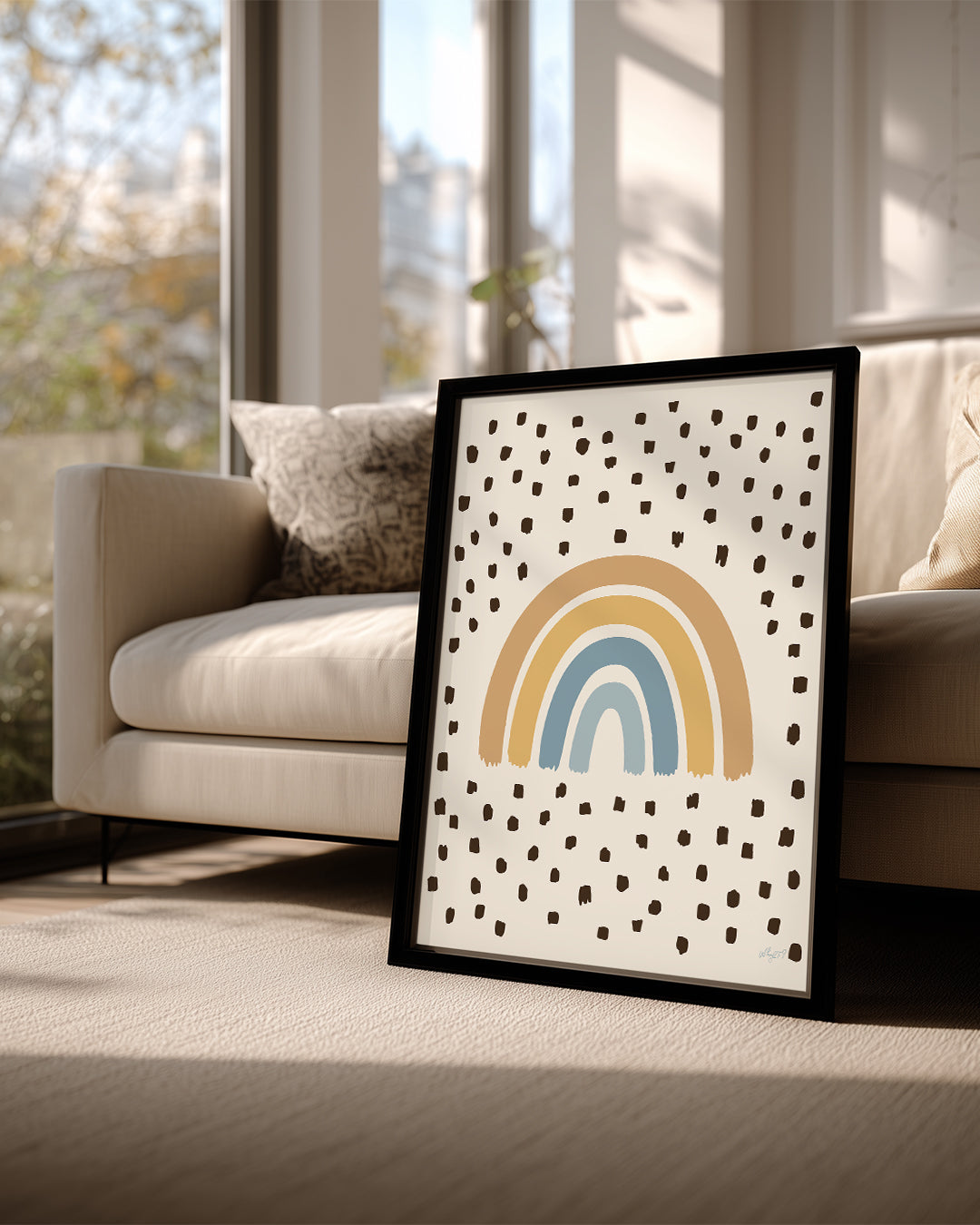 Gökkuşağı Deseni - Renkli Çizimler ve Geometrik Doku Poster Tablosu