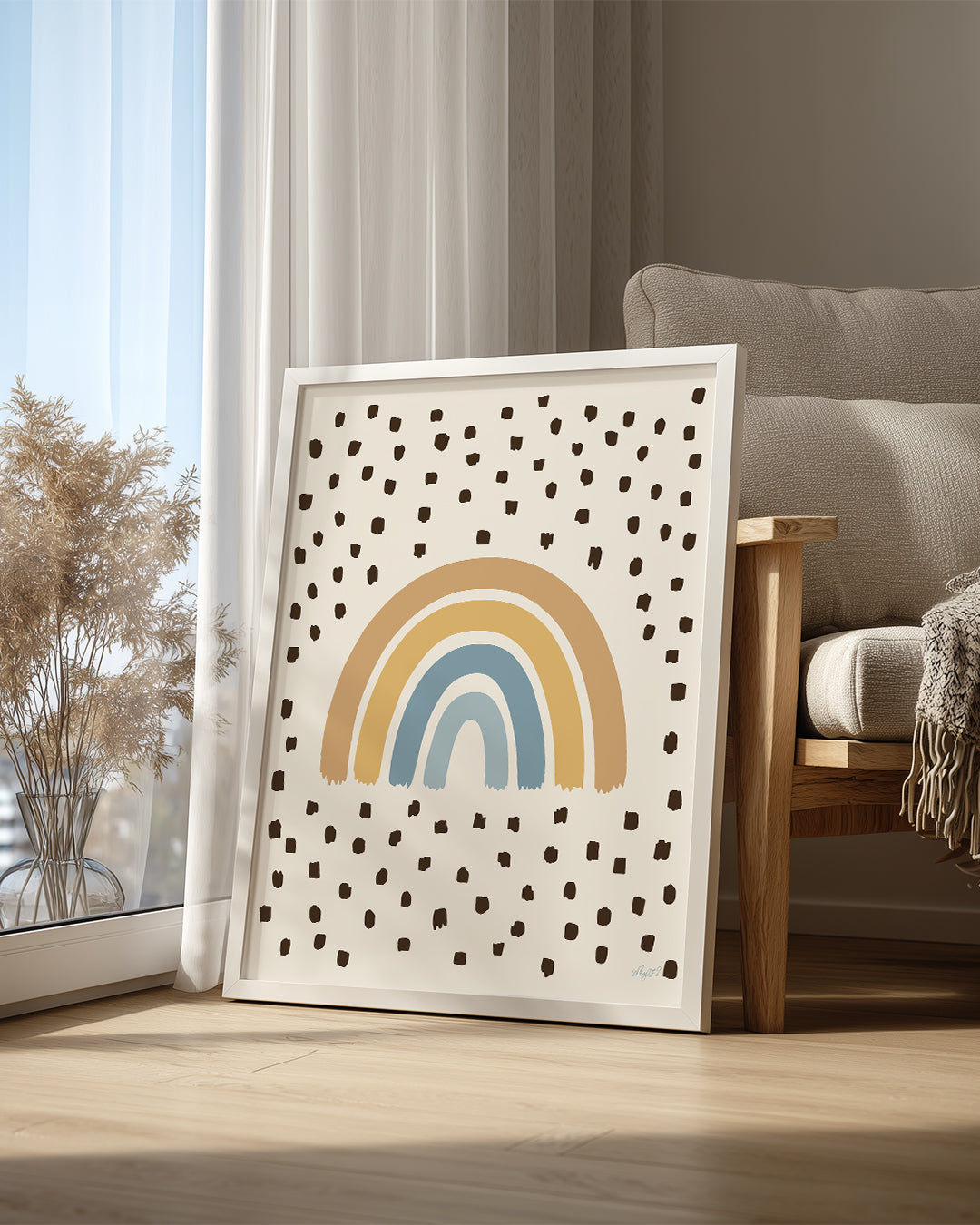 Gökkuşağı Deseni - Renkli Çizimler ve Geometrik Doku Poster Tablosu
