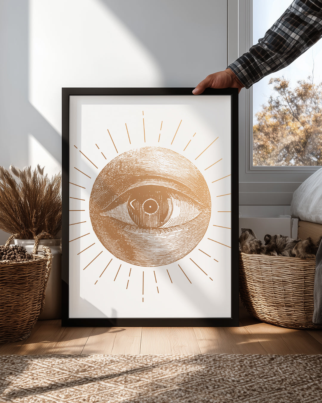 Göz Sembolü - Altın Çizgilerle Poster Tablosu