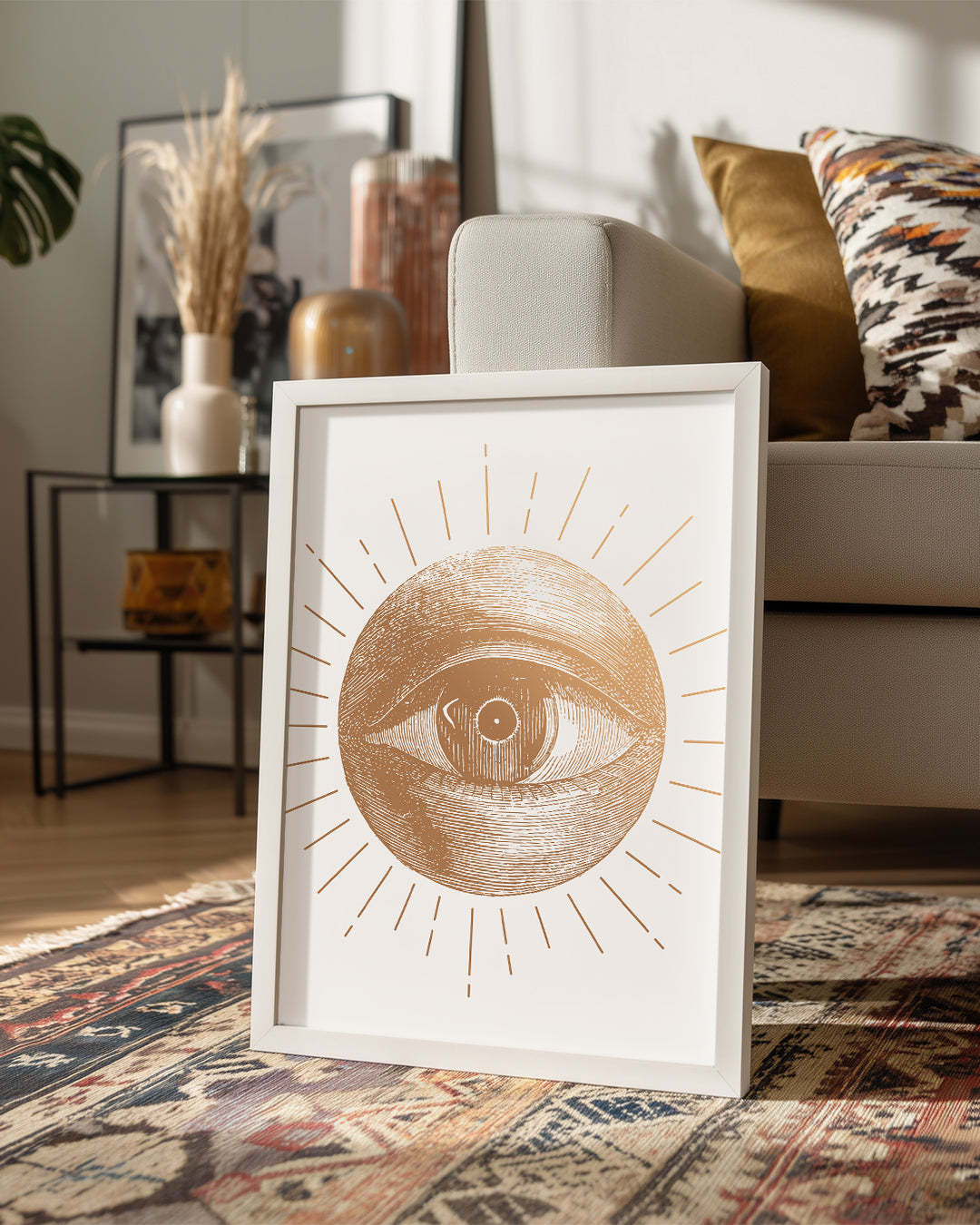 Göz Sembolü - Altın Çizgilerle Poster Tablosu