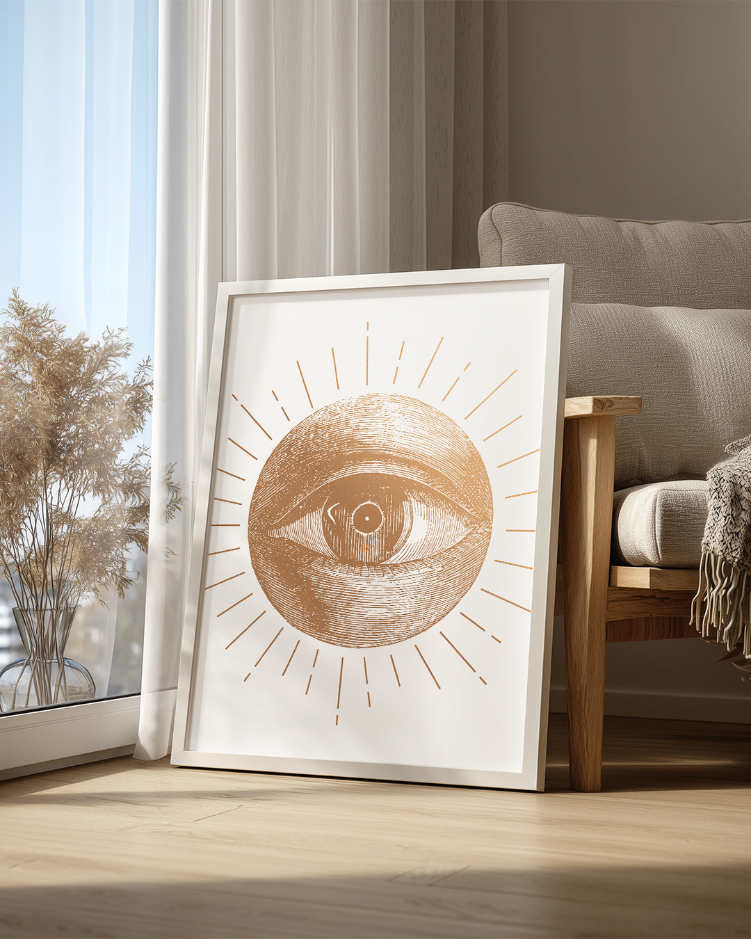 Göz Sembolü - Altın Çizgilerle Poster Tablosu