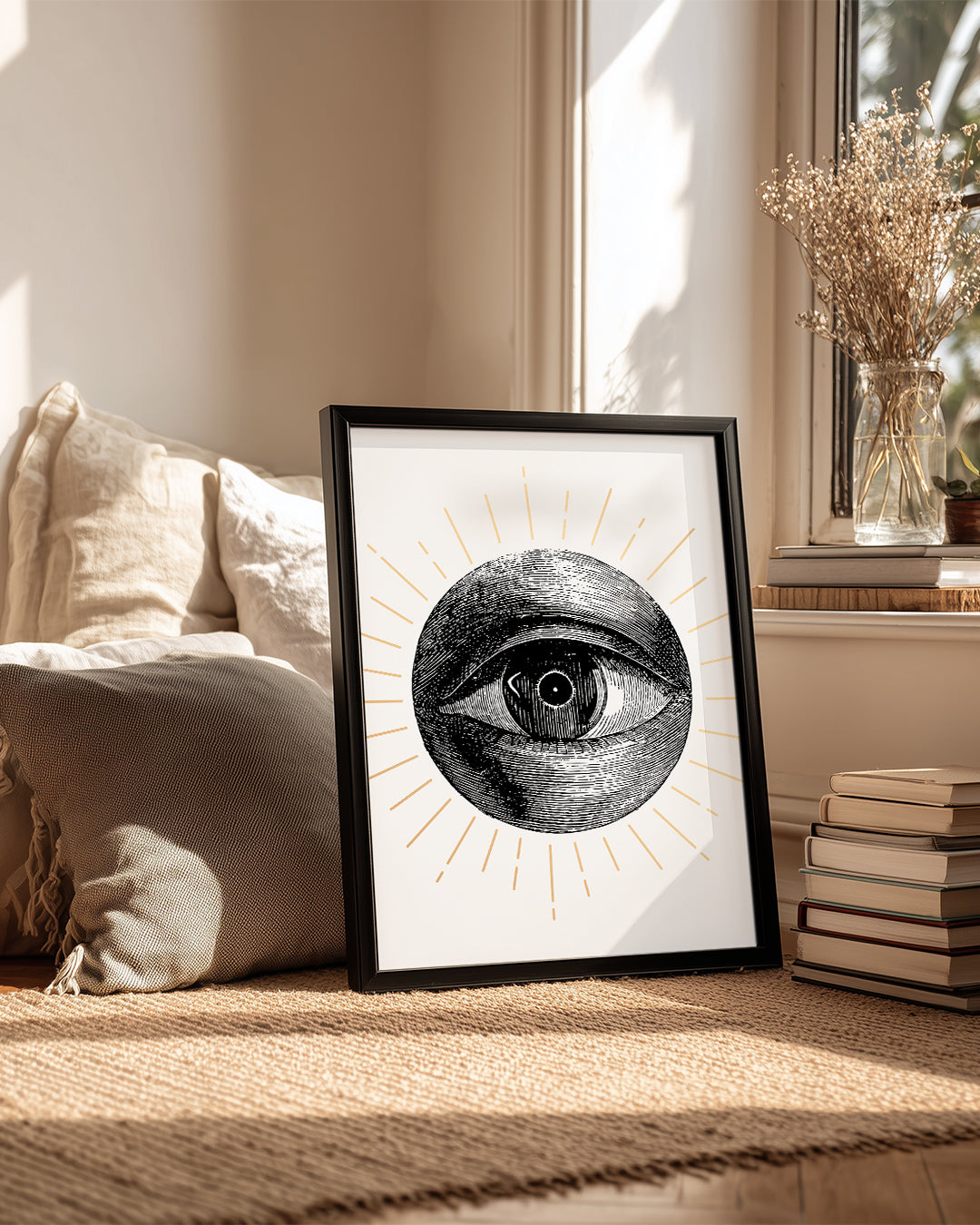 Göz ve Işık - Siyah Beyaz Çizim Poster Tablosu