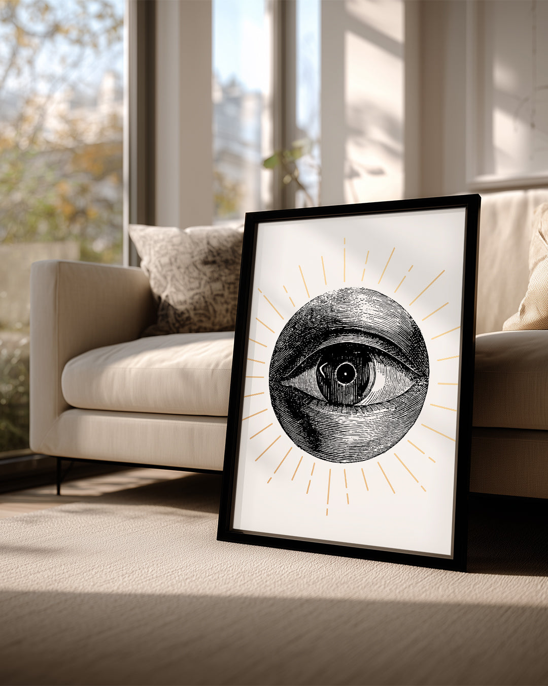 Göz ve Işık - Siyah Beyaz Çizim Poster Tablosu