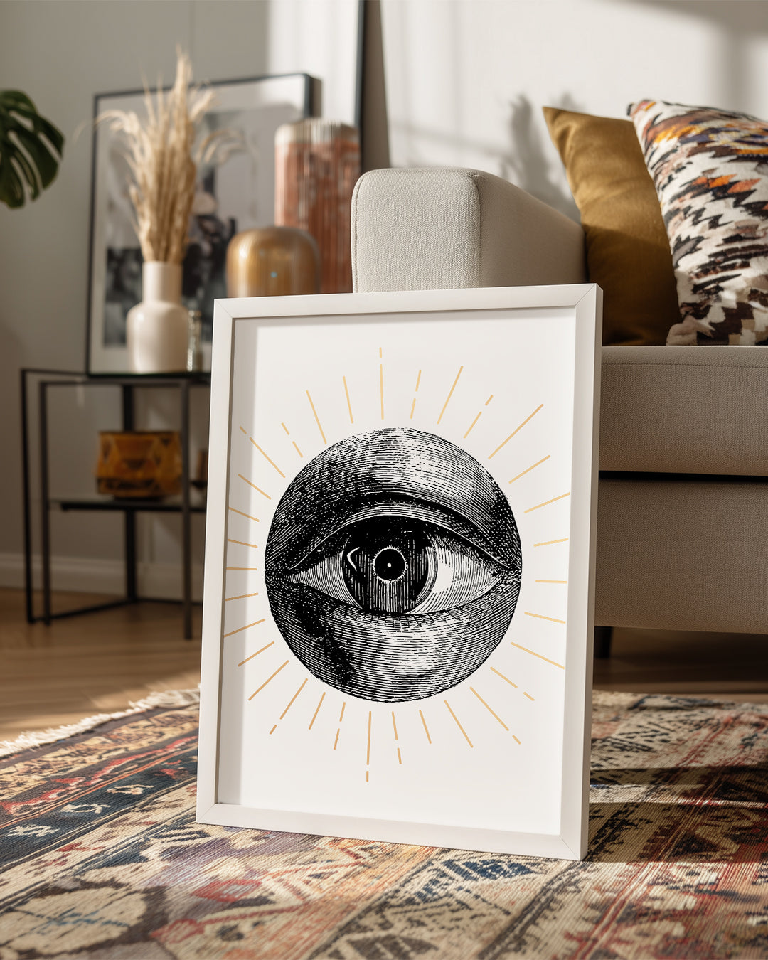 Göz ve Işık - Siyah Beyaz Çizim Poster Tablosu