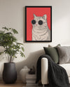 Gözlük Takan Kedi - Şık Ve Eğlenceli Karakter İllüstrasyonu Poster Tablosu