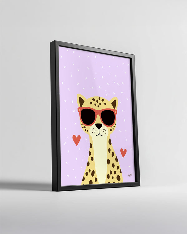 Gözüklü Leopar - Sevimli Kedi Karakteri Poster Tablosu