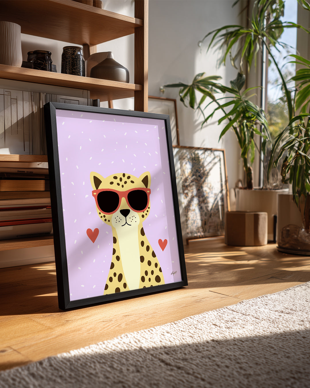 Gözüklü Leopar - Sevimli Kedi Karakteri Poster Tablosu