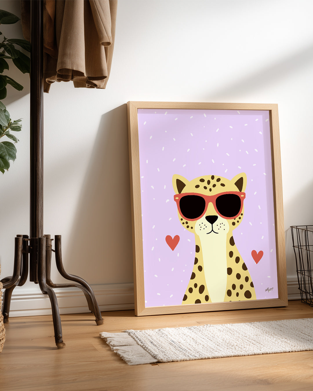 Gözüklü Leopar - Sevimli Kedi Karakteri Poster Tablosu