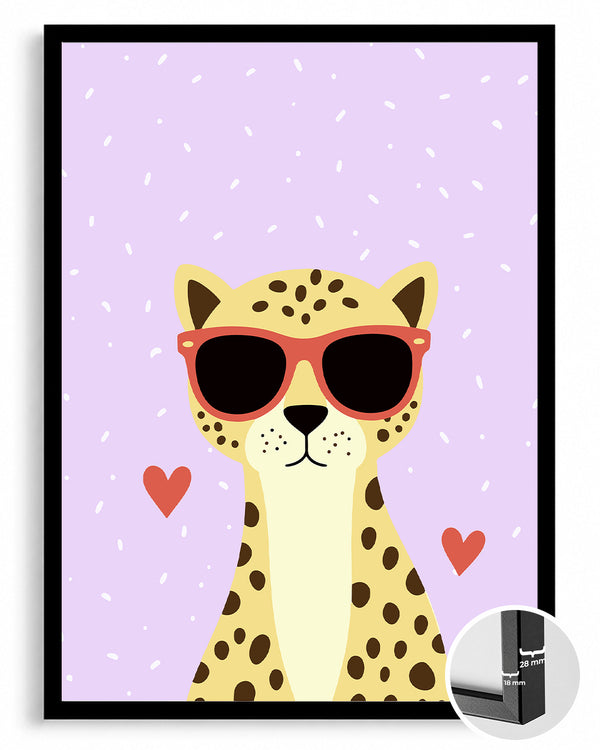 Gözüklü Leopar - Sevimli Kedi Karakteri Poster Tablosu