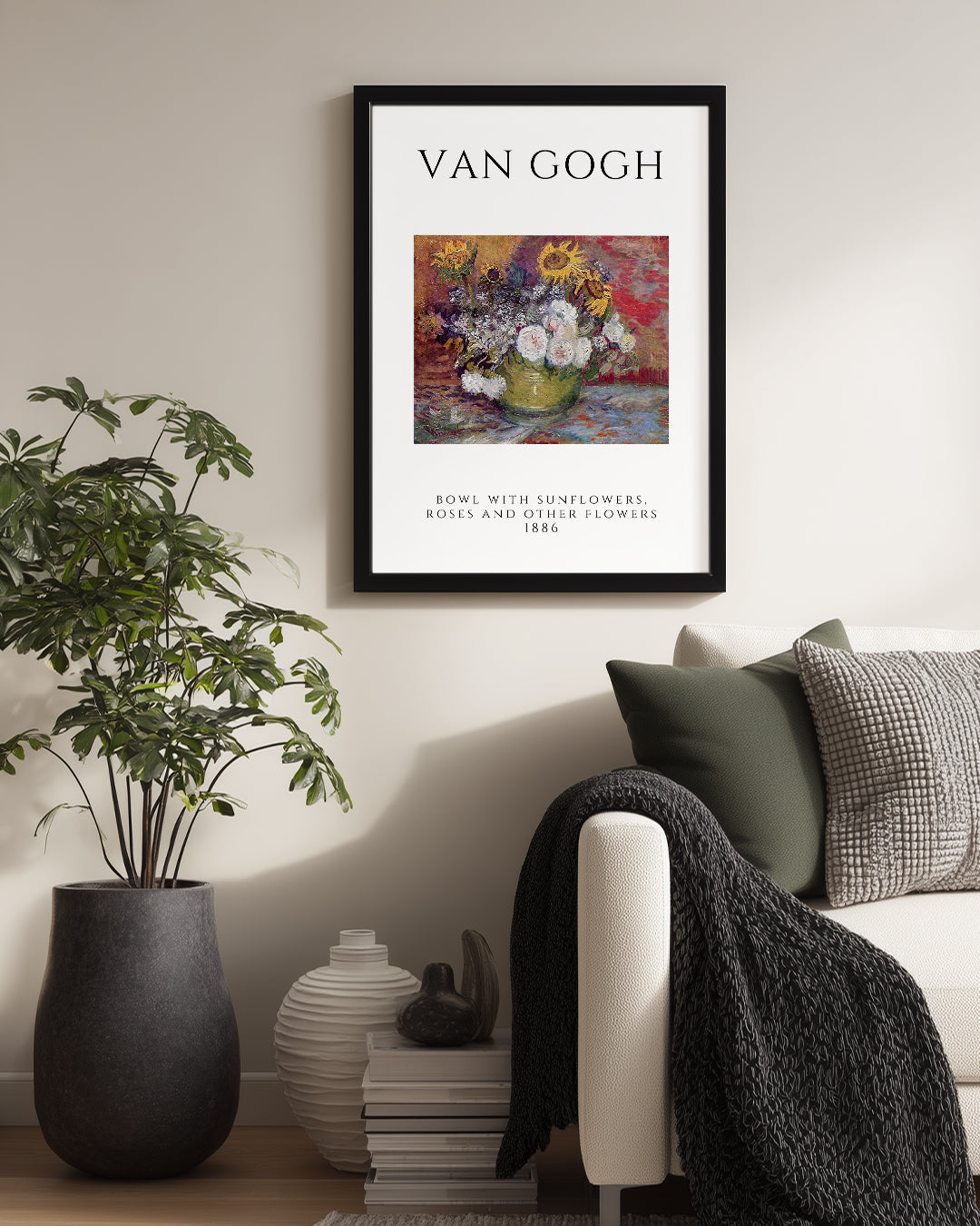 Güneş Çiçekleri Güller ve Diğer Çiçekler - Vincent van Gogh - 1886 Poster Tablosu