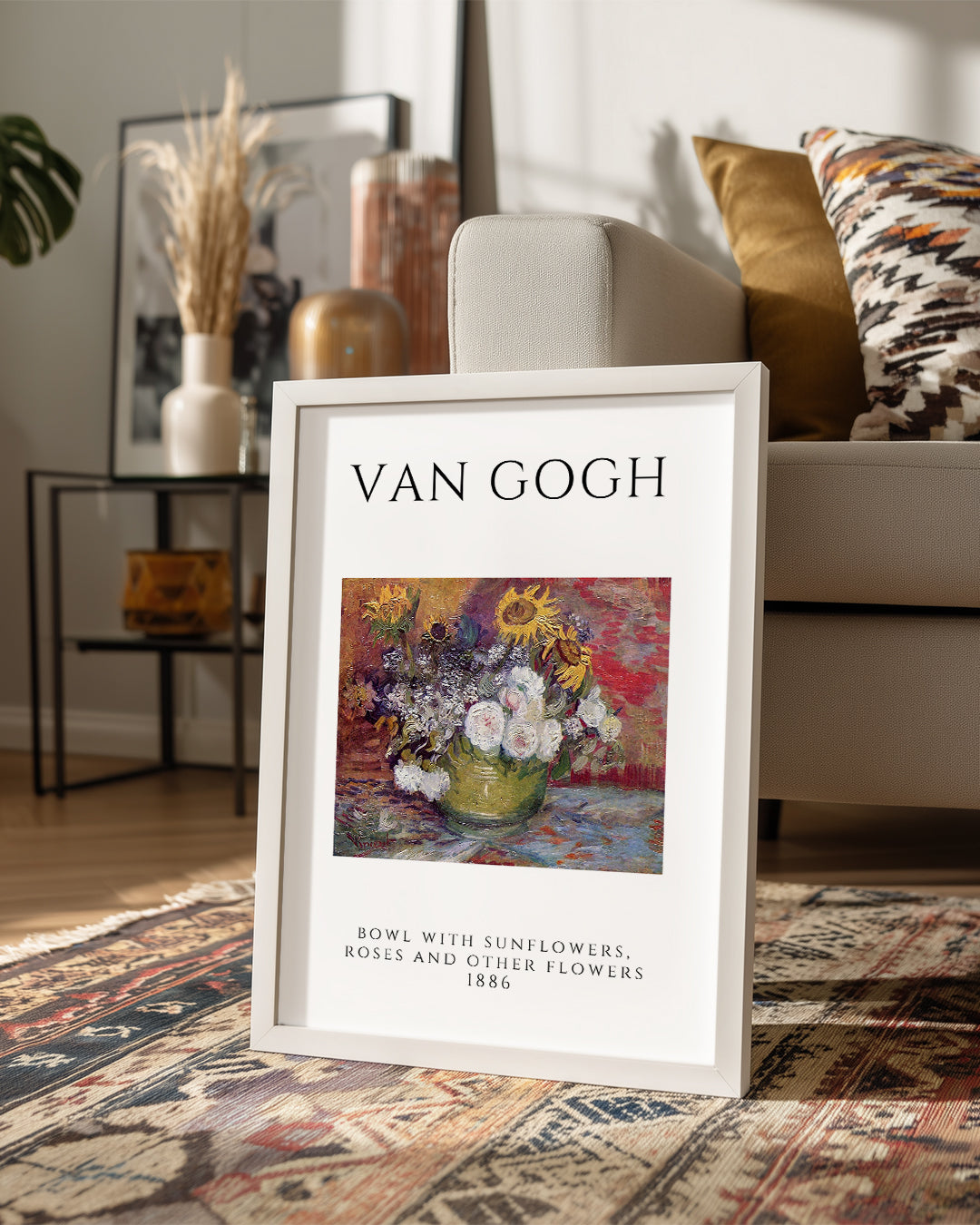 Güneş Çiçekleri Güller ve Diğer Çiçekler - Vincent van Gogh - 1886 Poster Tablosu