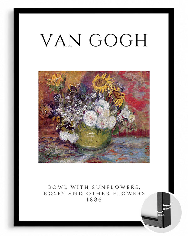Güneş Çiçekleri Güller ve Diğer Çiçekler - Vincent van Gogh - 1886 Poster Tablosu