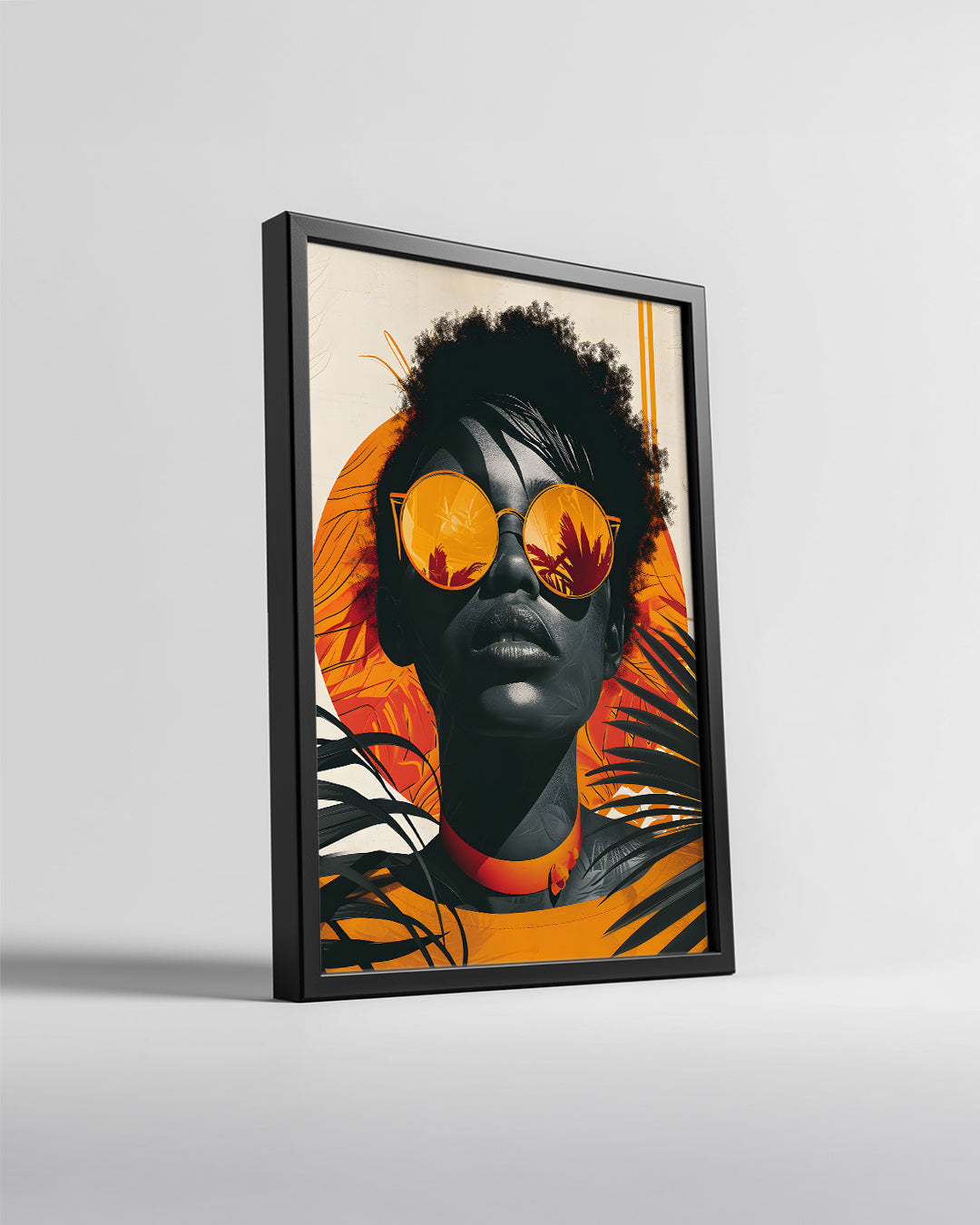 Güneş Gözlükleriyle Kadın Portresi - Afrika Sanatı Poster Tablosu