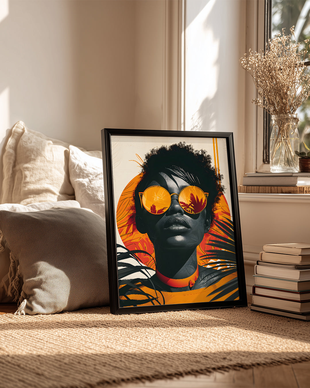 Güneş Gözlükleriyle Kadın Portresi - Afrika Sanatı Poster Tablosu