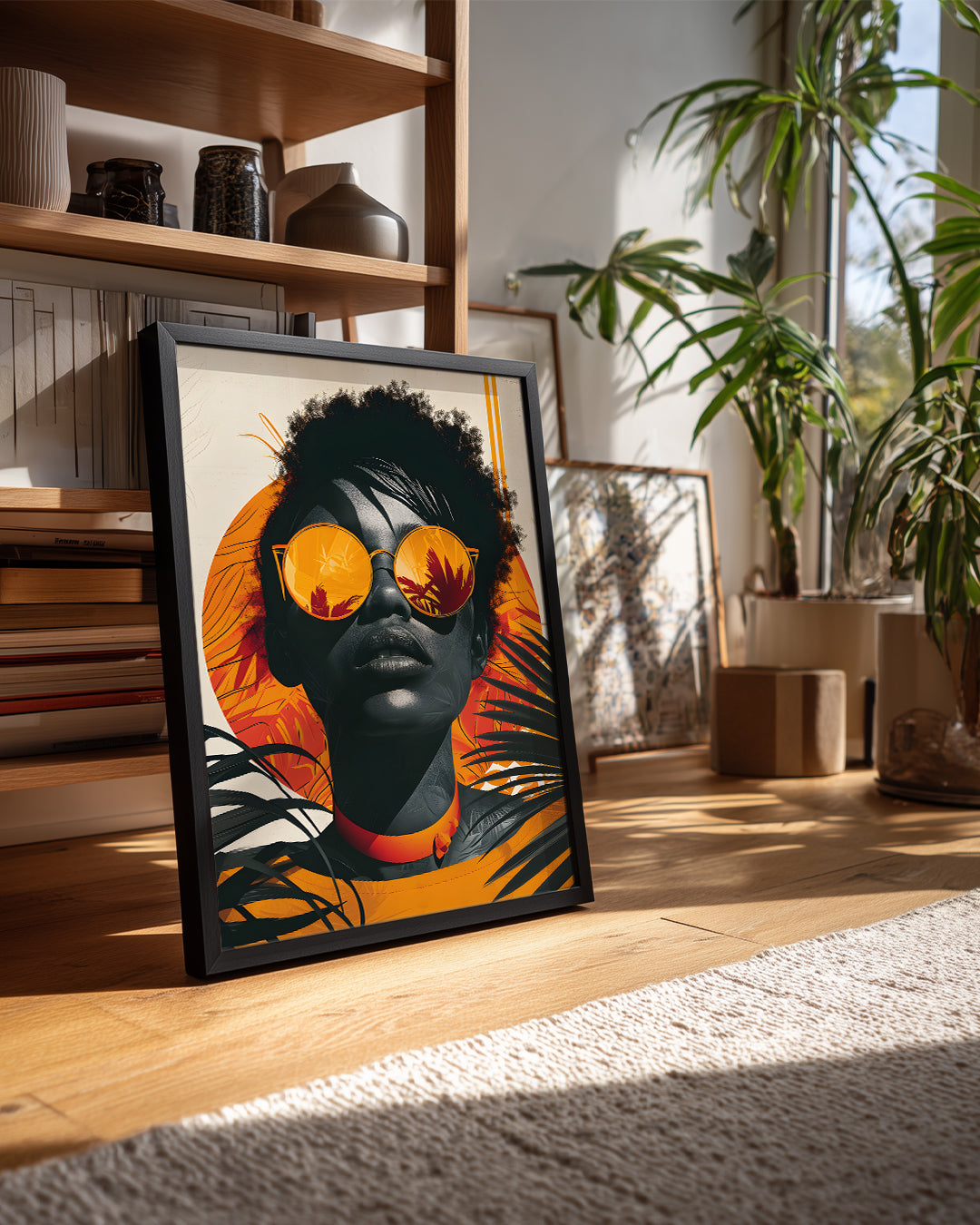 Güneş Gözlükleriyle Kadın Portresi - Afrika Sanatı Poster Tablosu