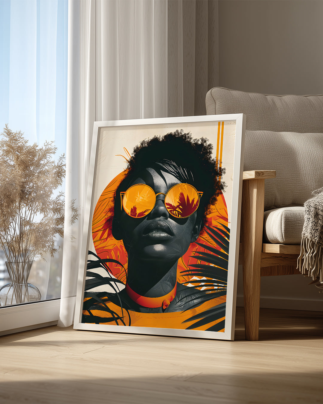 Güneş Gözlükleriyle Kadın Portresi - Afrika Sanatı Poster Tablosu