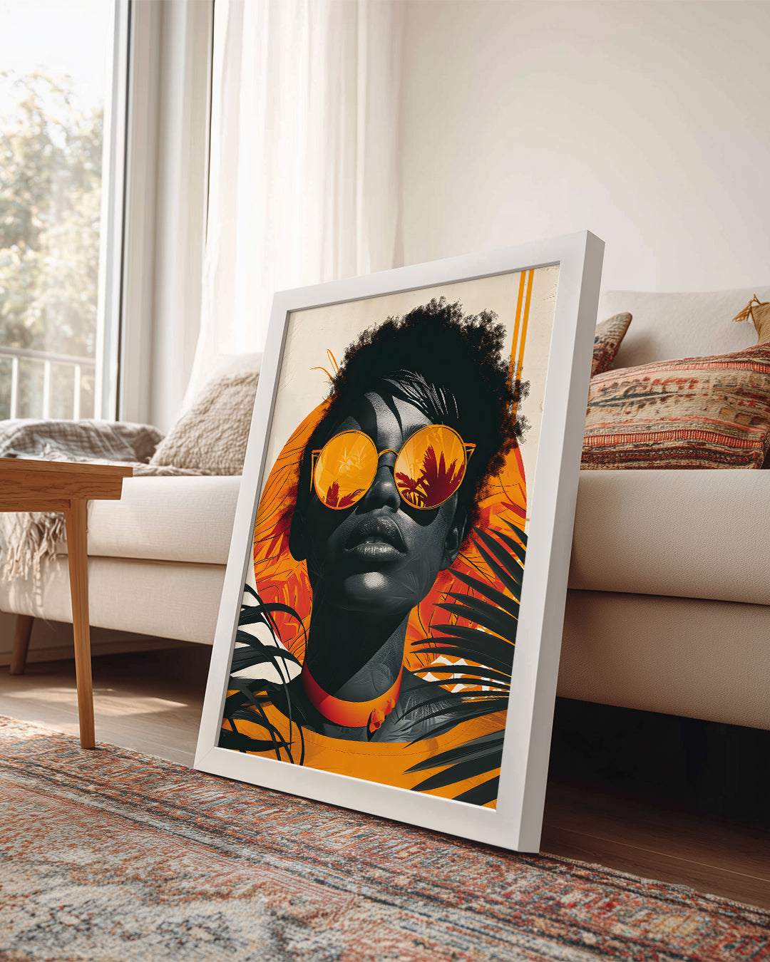 Güneş Gözlükleriyle Kadın Portresi - Afrika Sanatı Poster Tablosu