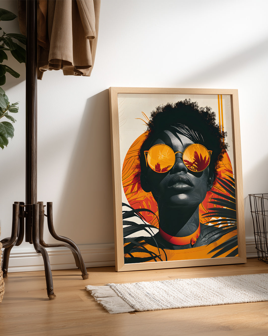 Güneş Gözlükleriyle Kadın Portresi - Afrika Sanatı Poster Tablosu
