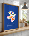 Güvercin - Çiçek Deseni Poster Tablosu