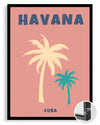 Havana Palmiye - Tropik Minimal Tasarım Poster Tablosu