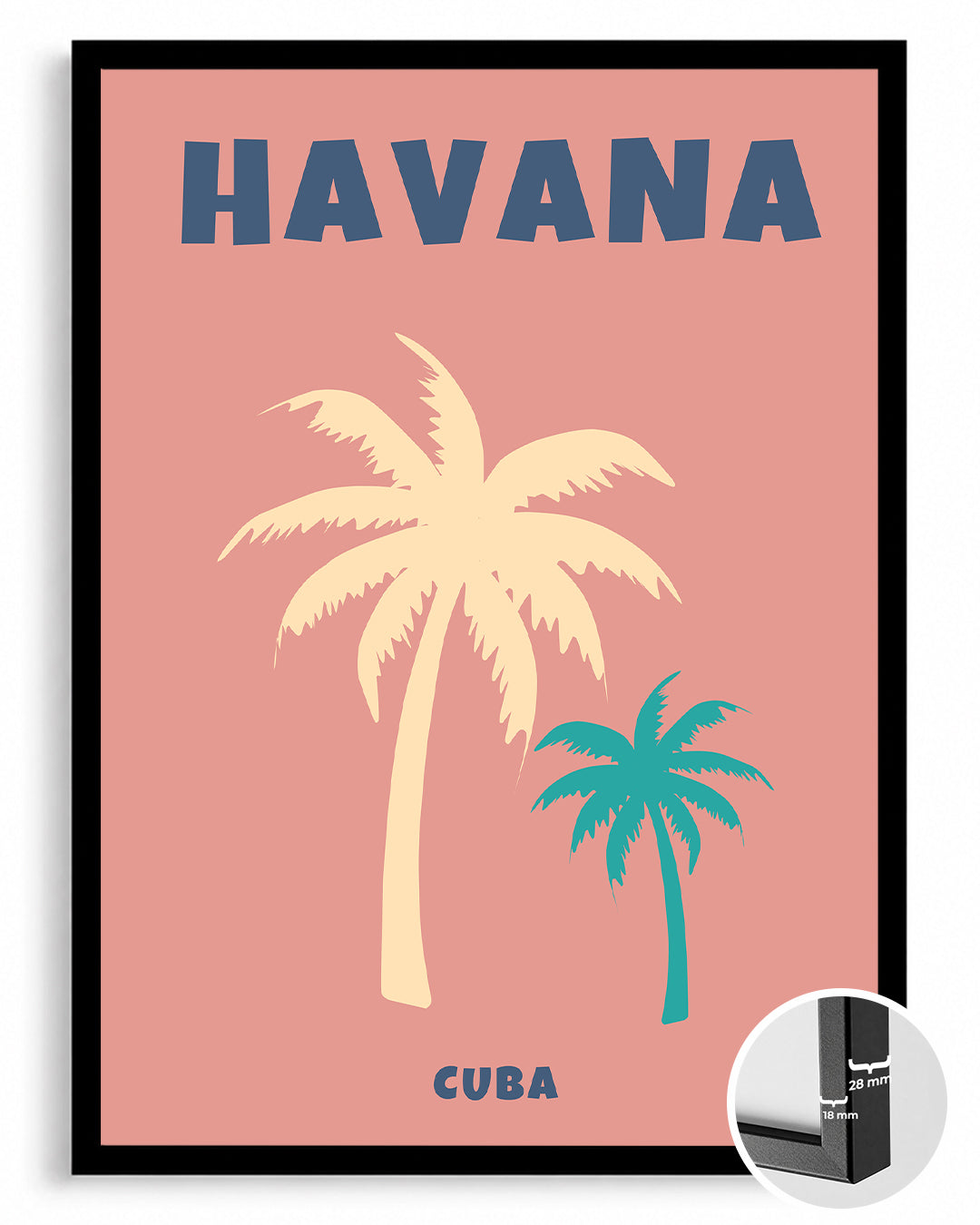 Havana Palmiye - Tropik Minimal Tasarım Poster Tablosu