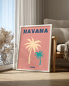 Havana Palmiye - Tropik Minimal Tasarım Poster Tablosu