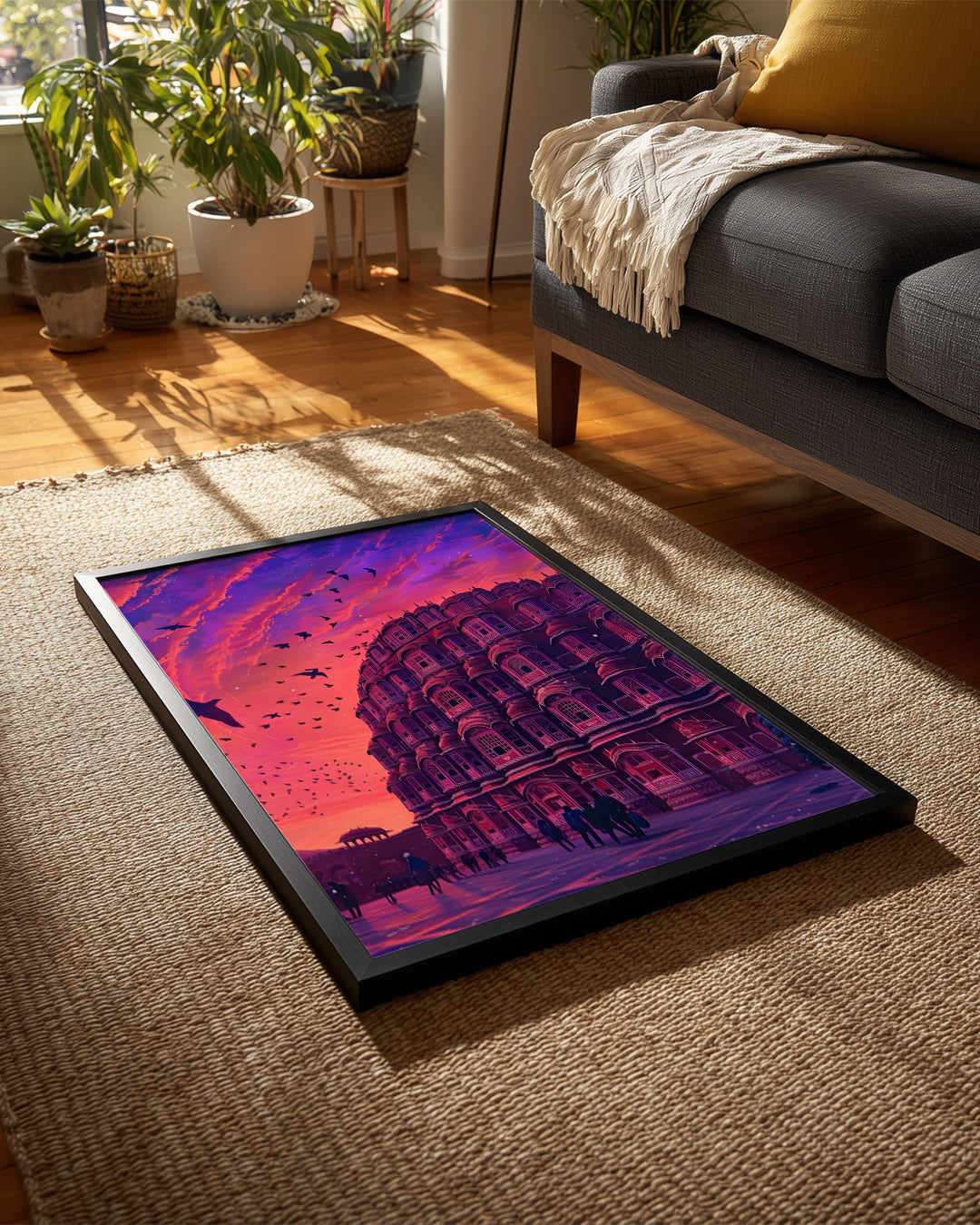 Hawa Mahal Manzarası - Büyüleyici Günbatımı Gökyüzü Poster Tablosu