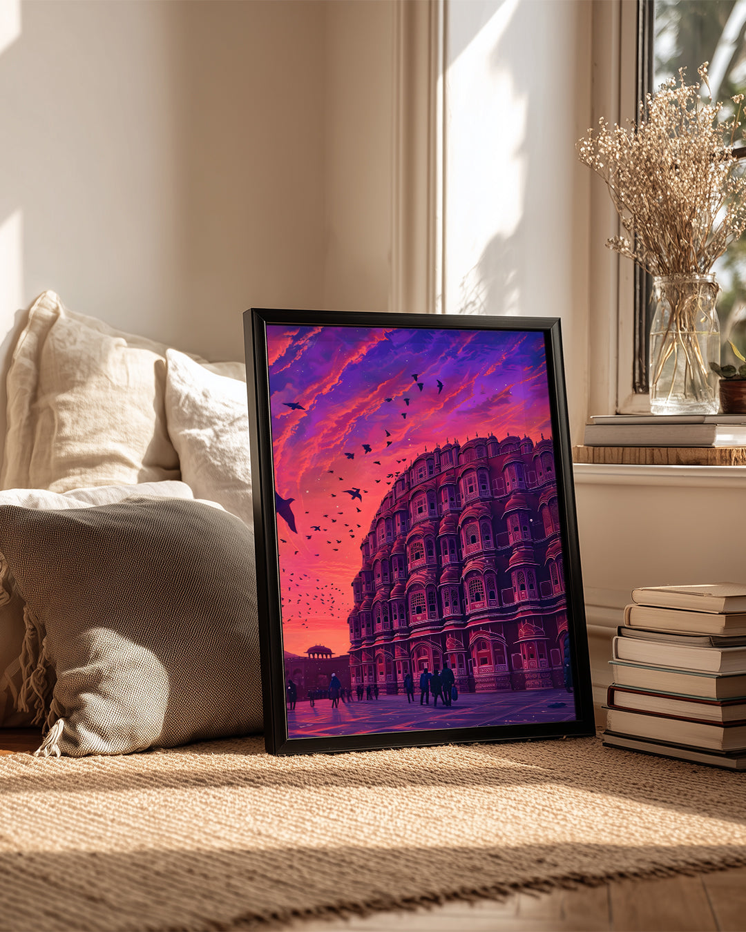 Hawa Mahal Manzarası - Büyüleyici Günbatımı Gökyüzü Poster Tablosu