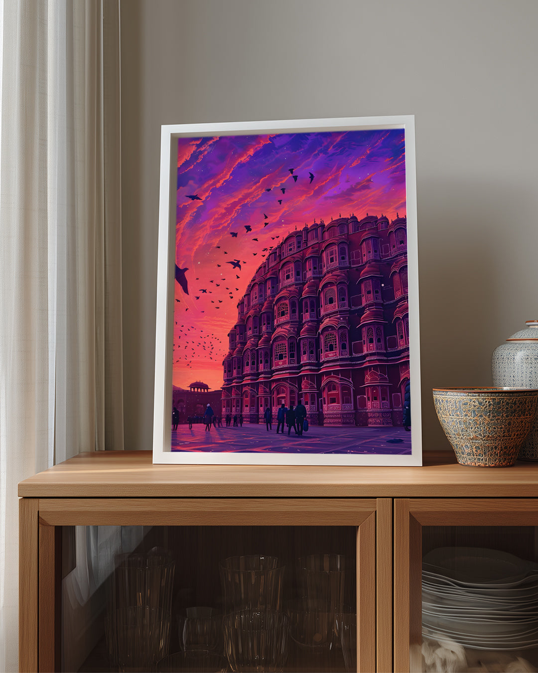 Hawa Mahal Manzarası - Büyüleyici Günbatımı Gökyüzü Poster Tablosu
