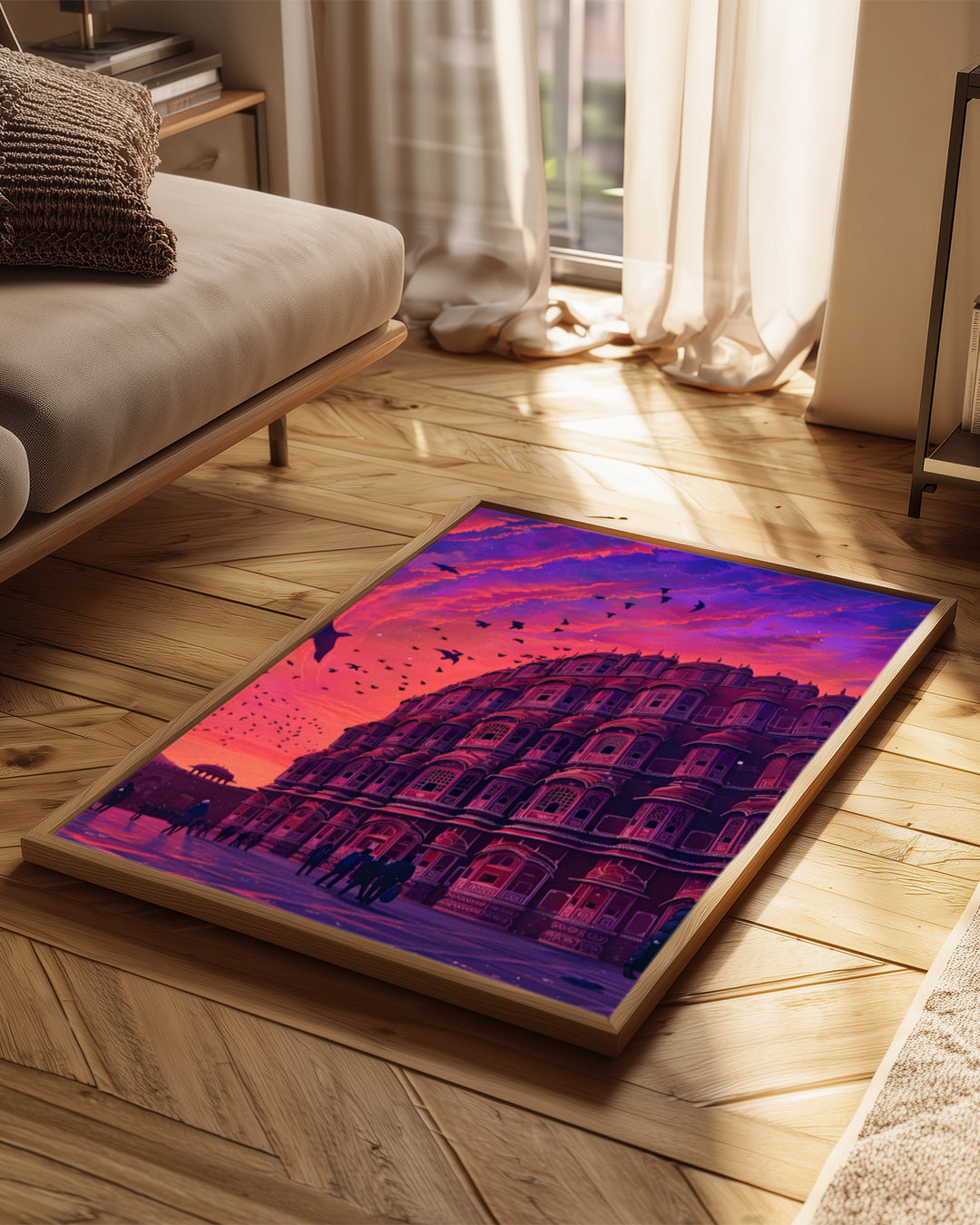 Hawa Mahal Manzarası - Büyüleyici Günbatımı Gökyüzü Poster Tablosu